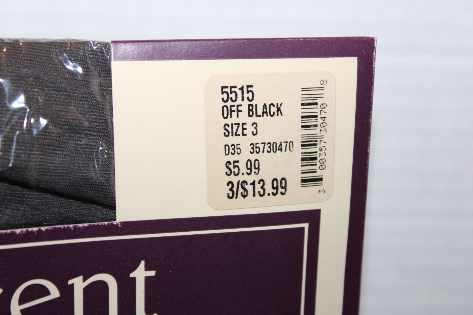 Ac&rsquo;cent® Lycra® Bodyshaper Long-Line Panty Hose #5515 – Off Black – Size 3