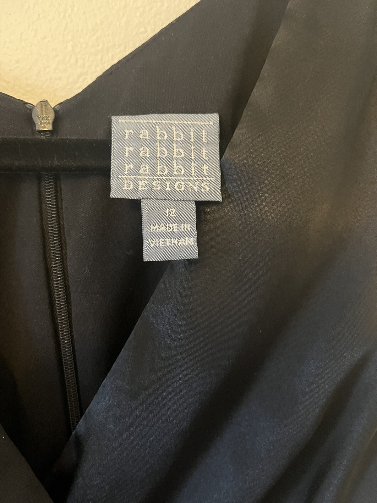 Vintage 90’s Rabbit Rabbit Rabbit Design Black Pleated Sexy Lined Dress Size 12