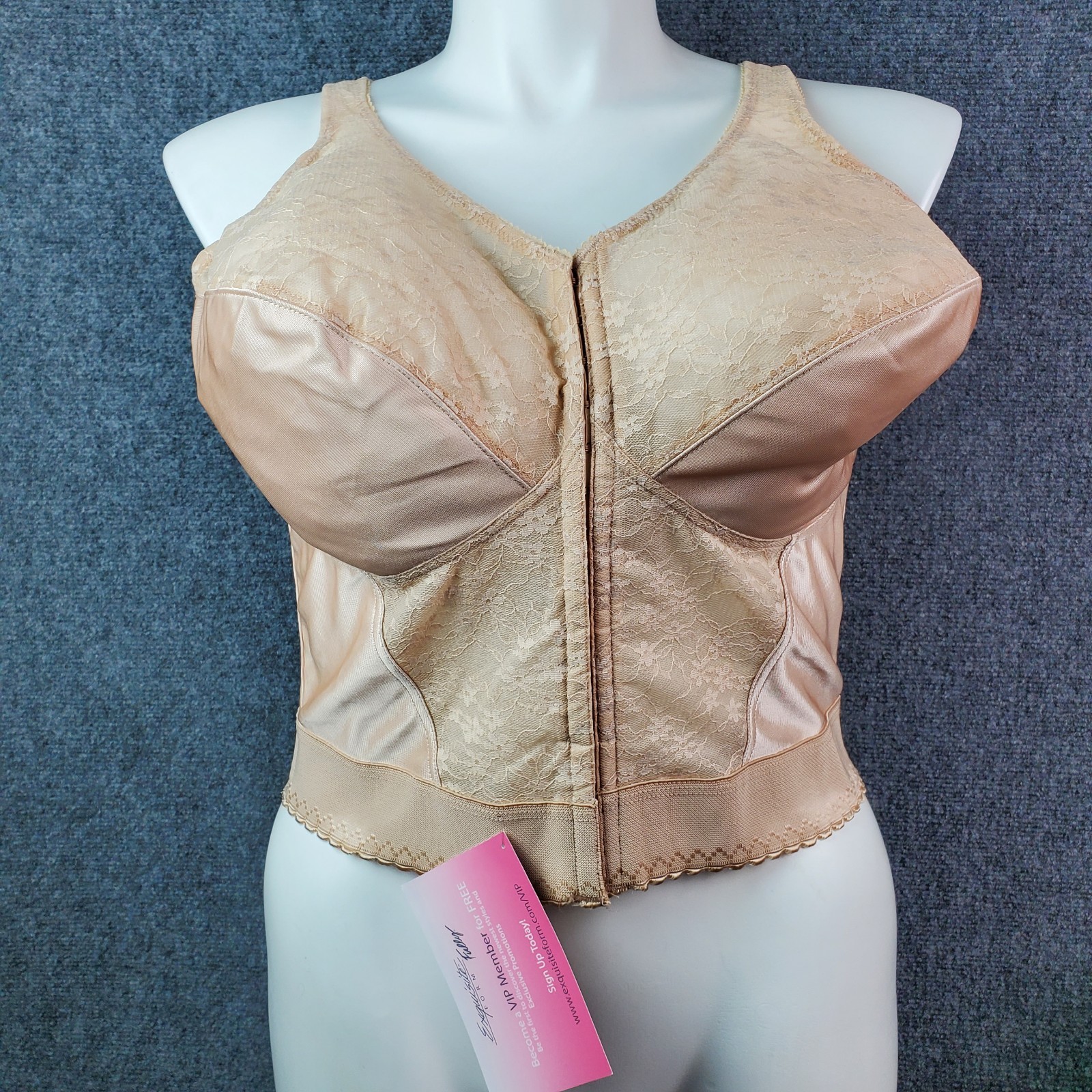 VTG Long Line Bullet Bra Corset Bustier Cincher Shaper 40DD Pin Up Lingerie