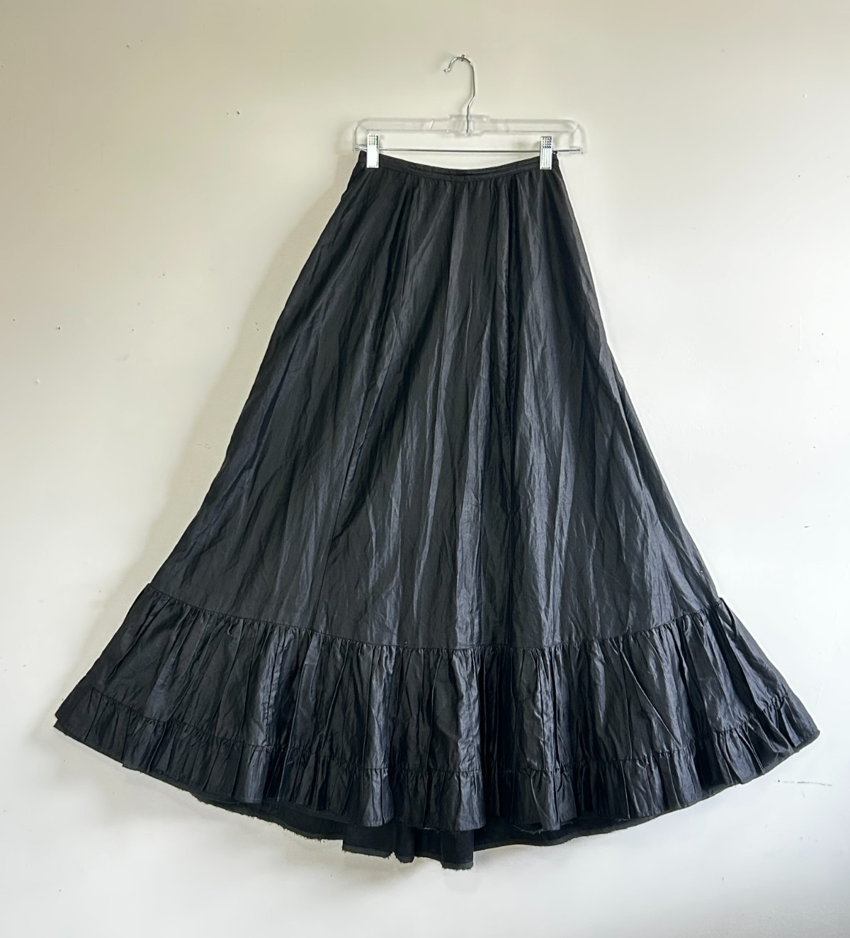 Victorian Petticoat, Black, Cotton Wool Blend