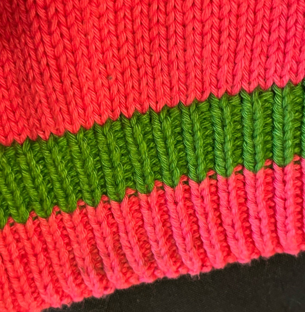 VTG 80&rsquo;s PICKING WATERMELON HANDMADE PERUVIAN EMBELLISHED NOVELTY SWEATER S-LG