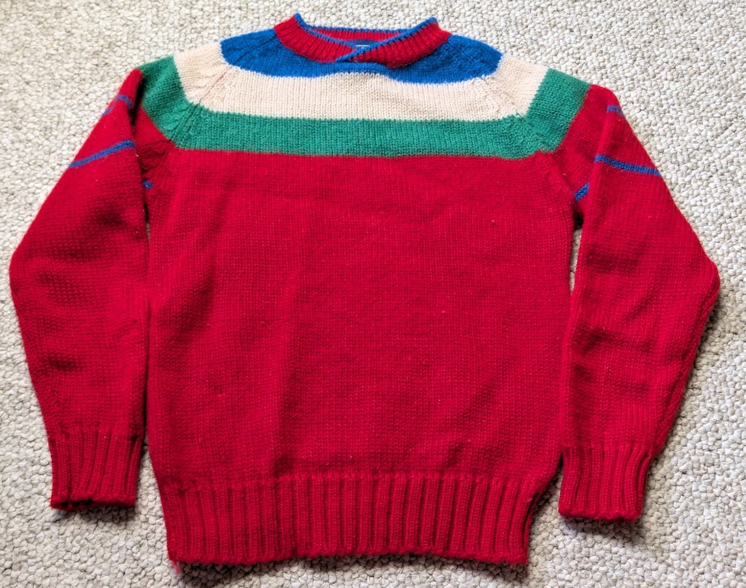 Vintage Land&rsquo;s End Wool Striped Sweater Size Medium