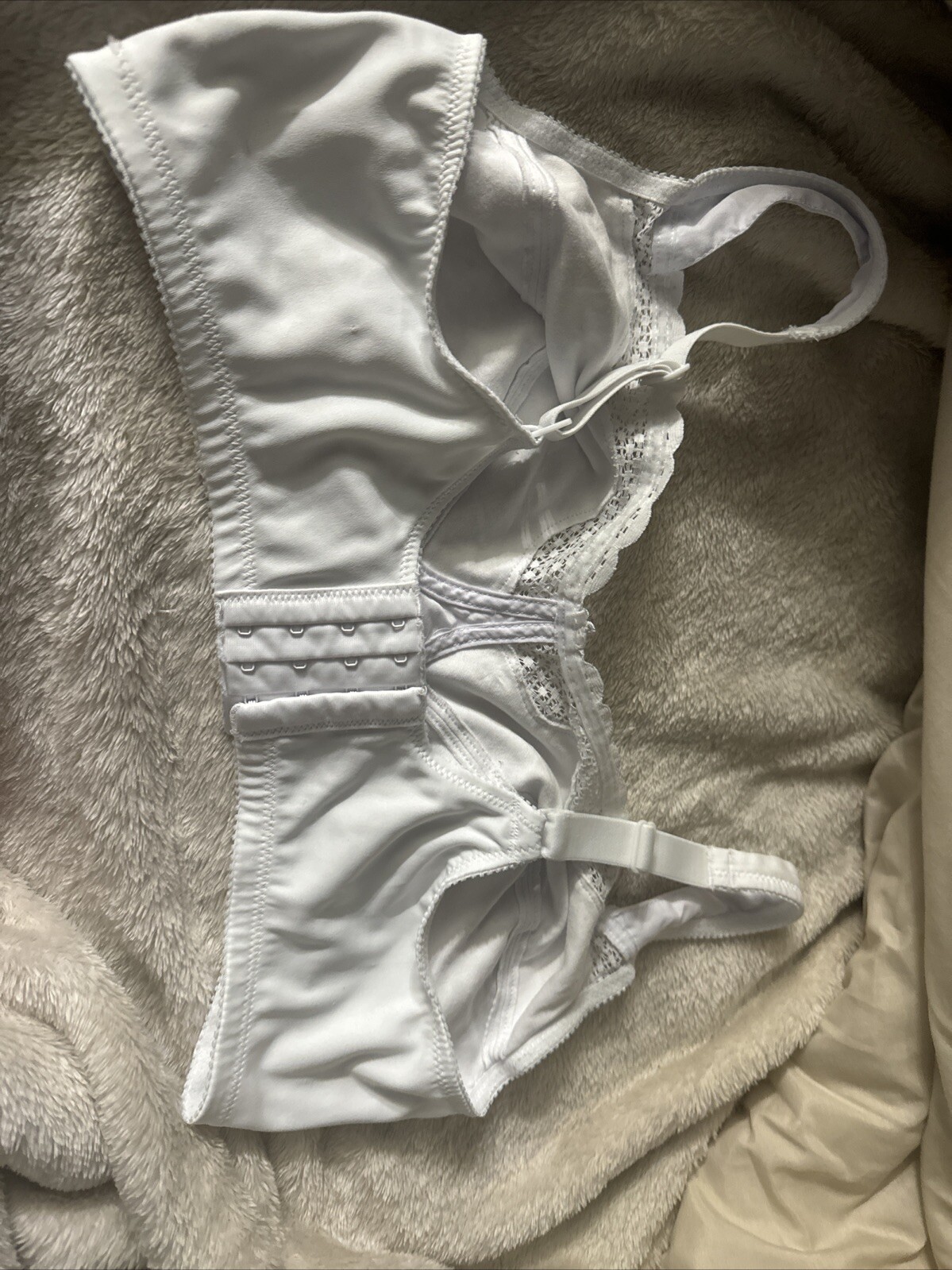 Vintage Exquisite Form Circle Bra 40DD White Lace Wireless Wire Free