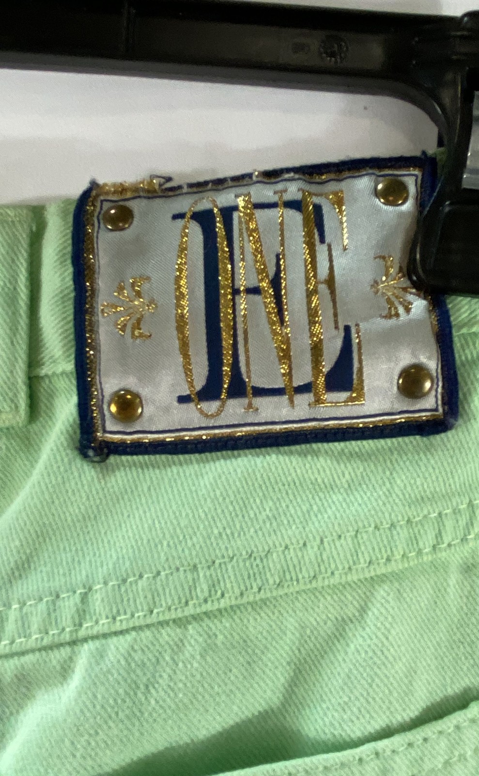Vintage 90s Escada Margaretha Ley Mint Green High Rise Tapered Jeans Sz 36