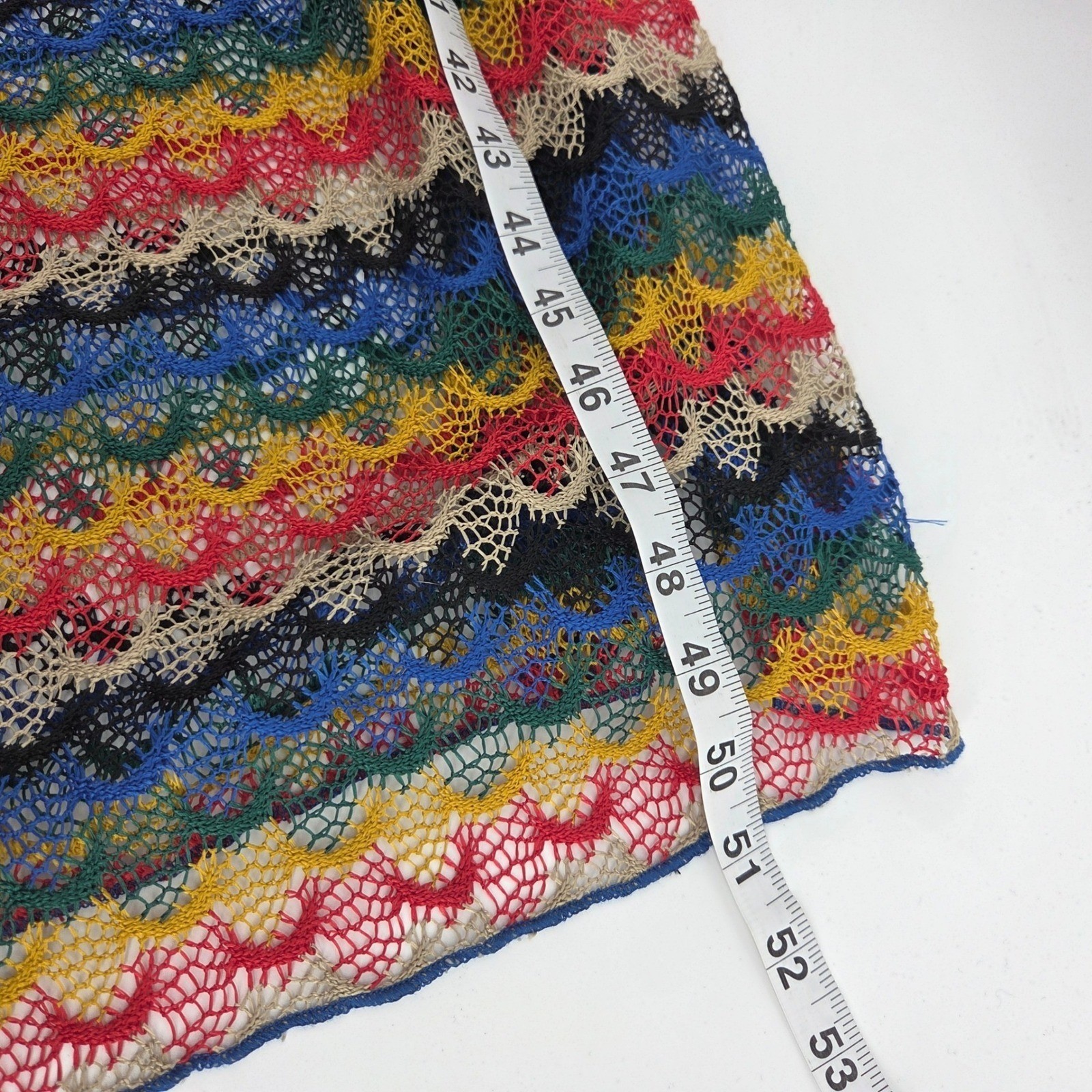 Trina Turk Coverup Large Rainbow Chevron Crochet Knit Boho Eclectic NWT