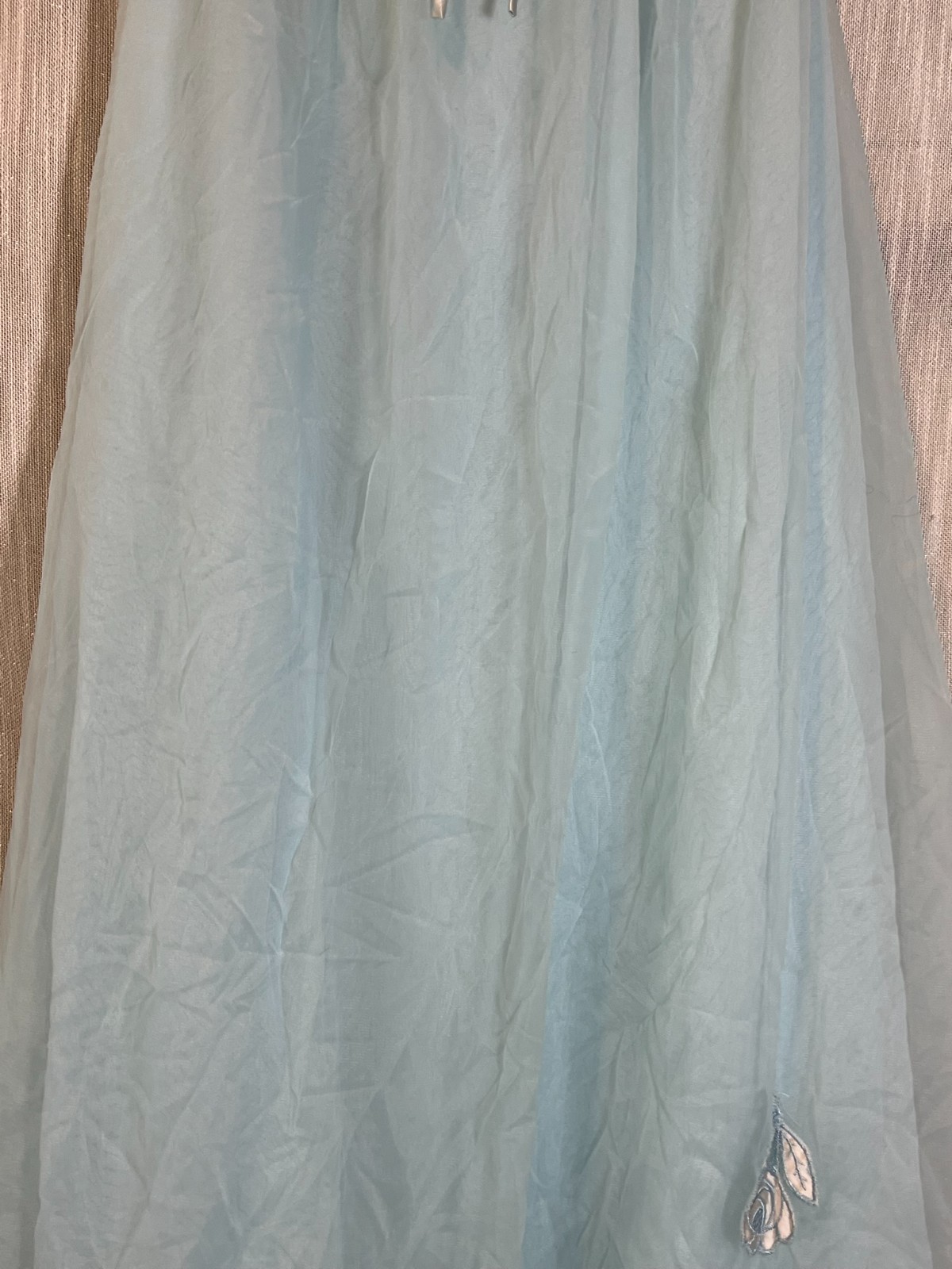 Vintage Gossard Artemis BLUE CHIFFON NIGHTGOWN~Babydoll Nightie*S Sleepwear*Rose