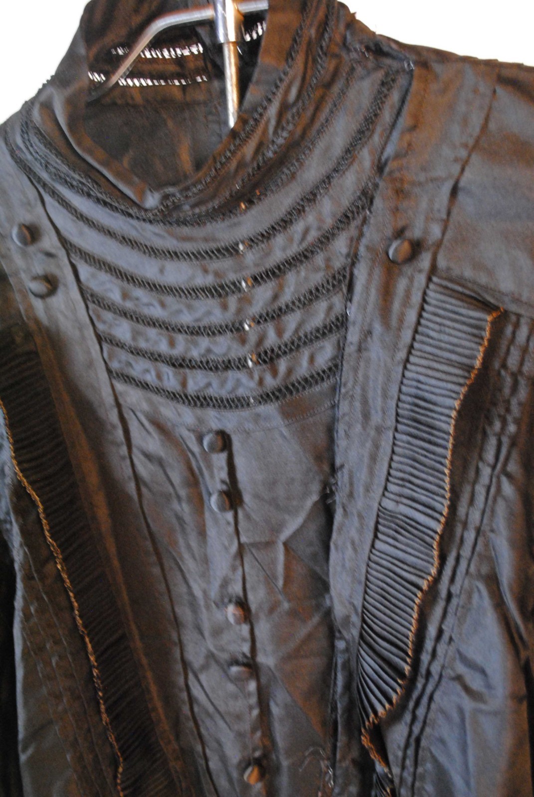 Three Black Silk Taffeta Ladies Blouses, 1890 To 1900s