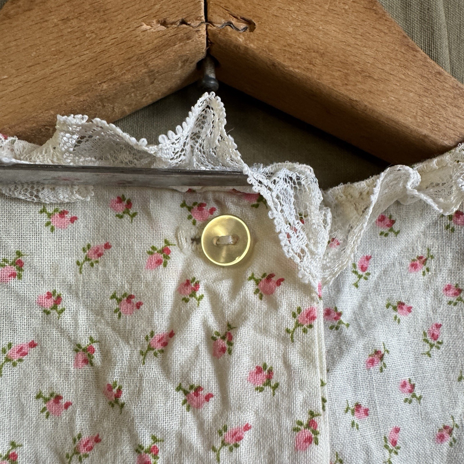 Vintage 60s Women’s Nightgown Mr. P.J. Pink Flowers Boho Folk 18X32.5 READ