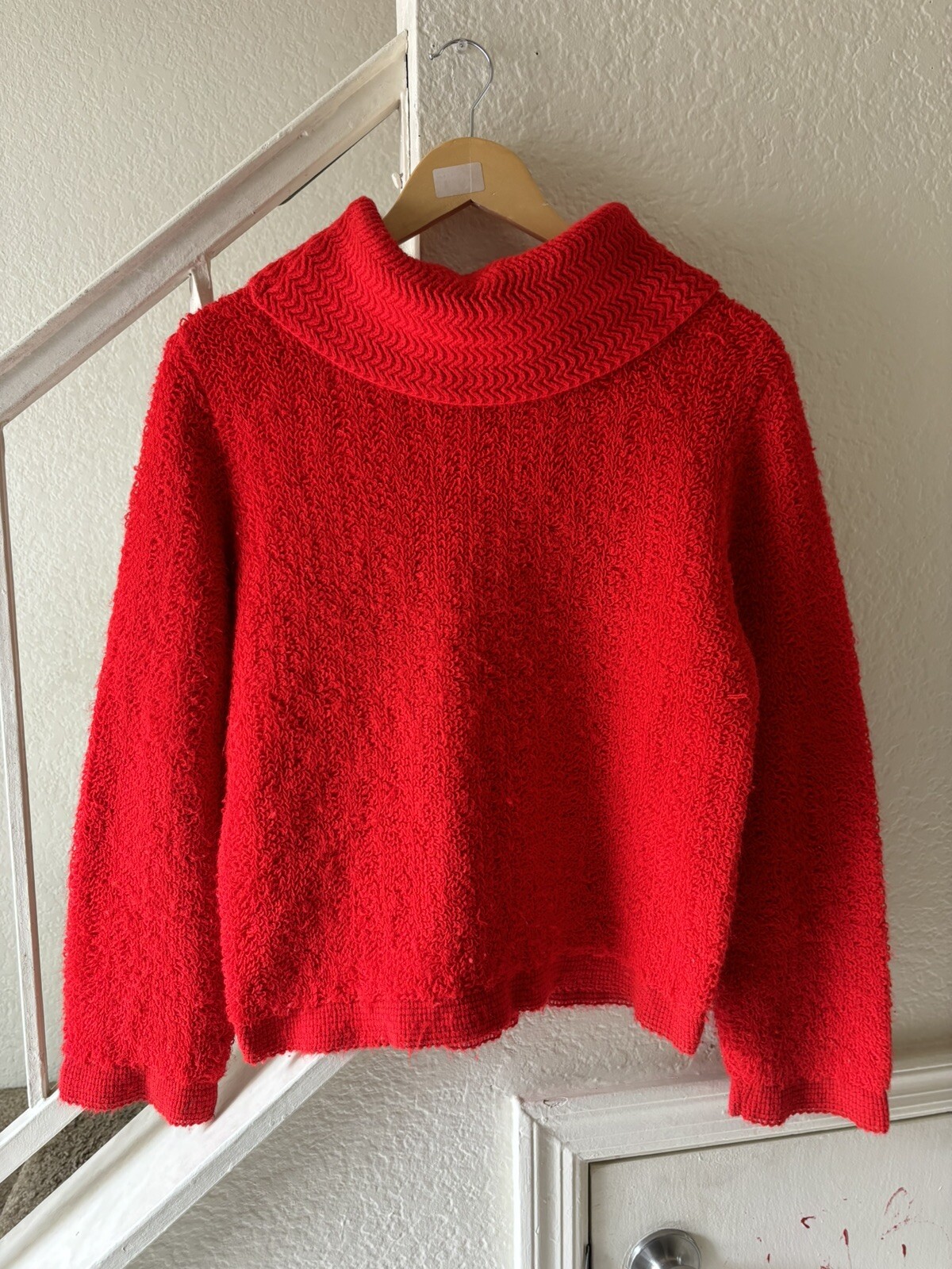 Vintage 60s Womens Sweater Red Sz 4 Gaylana Styled by Peter Freund Milliken Yarn