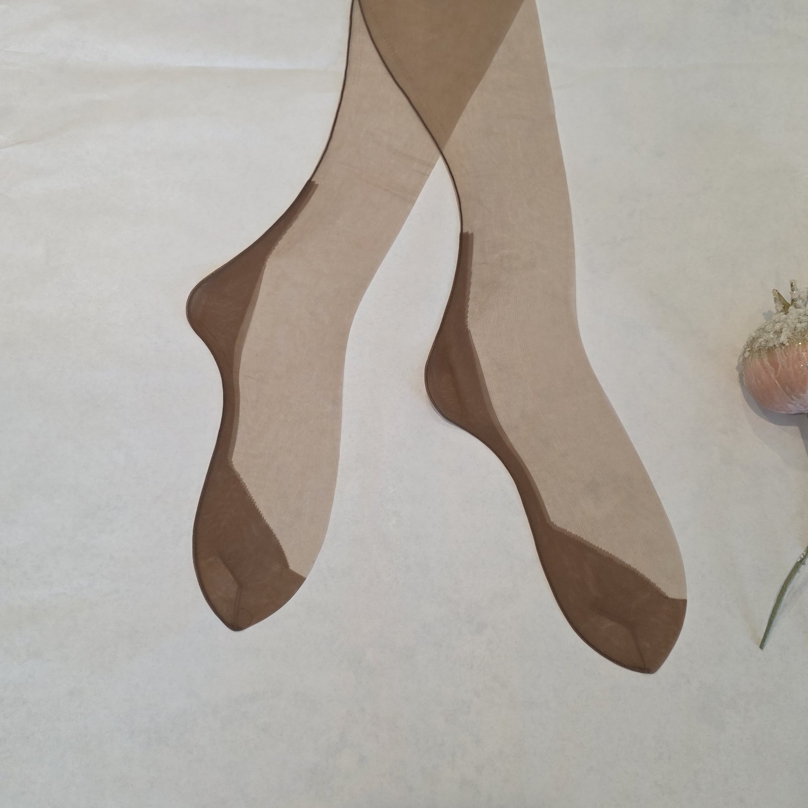 Vtg Penney&rsquo;s Full Fashioned 51 Gauge 15 Den Nylon Stockings Back Seam Size 9.5