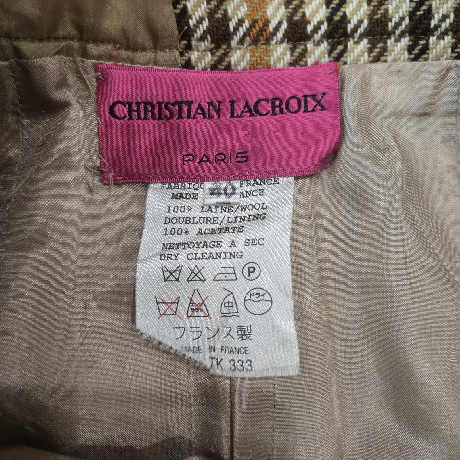 Vintage Christian Lacroix Skirt Suit France Sz 40 1990s Classic Luxury