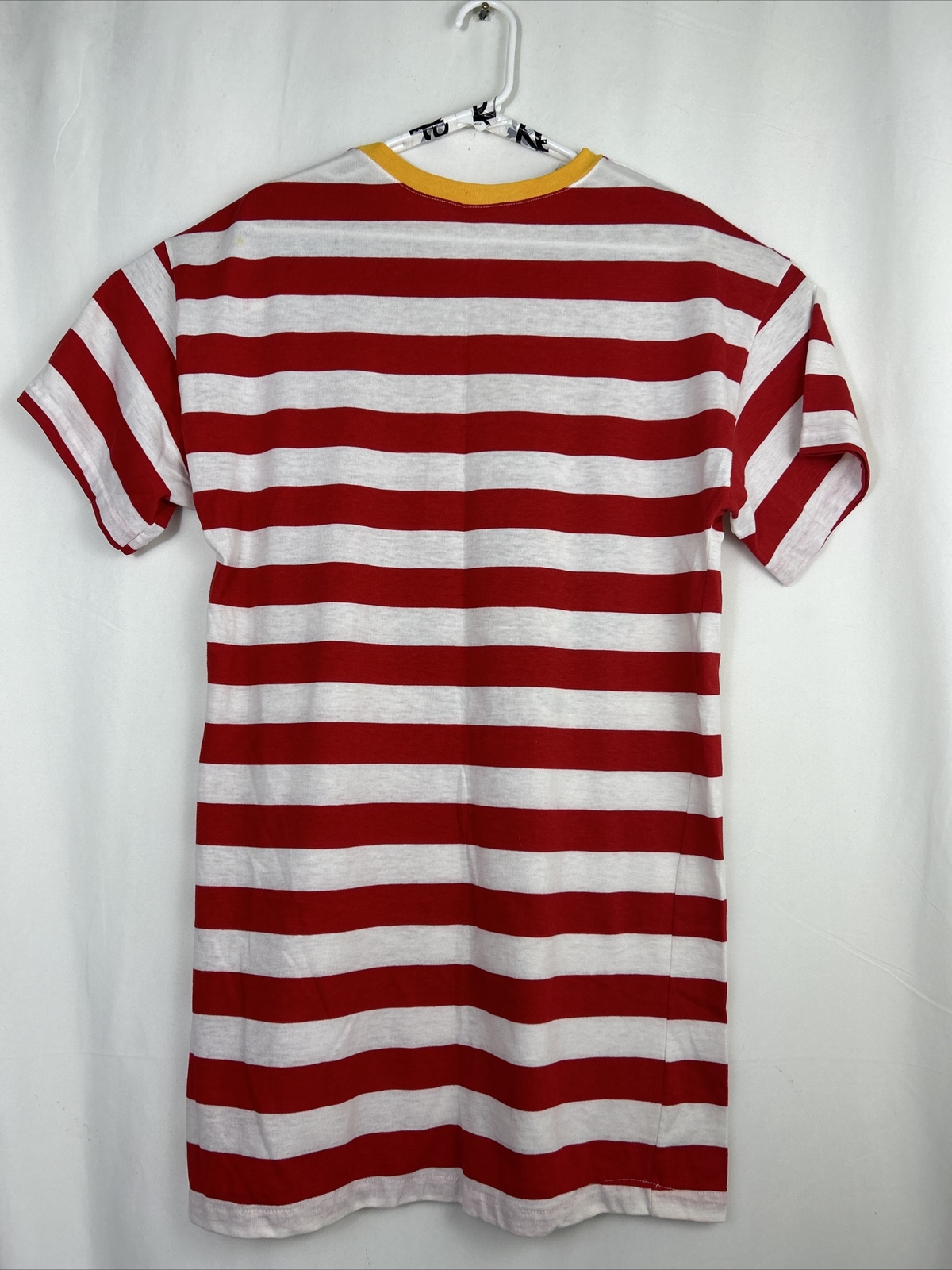 Vtg Gee Gee&rsquo;s by Milaca Mills Red White Striped University Club Sleep Shirt OS