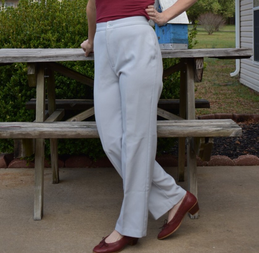 Vintage 70s Polyester Wide Legged Dress Pants Size 12 Jonathan Ltd. Gray