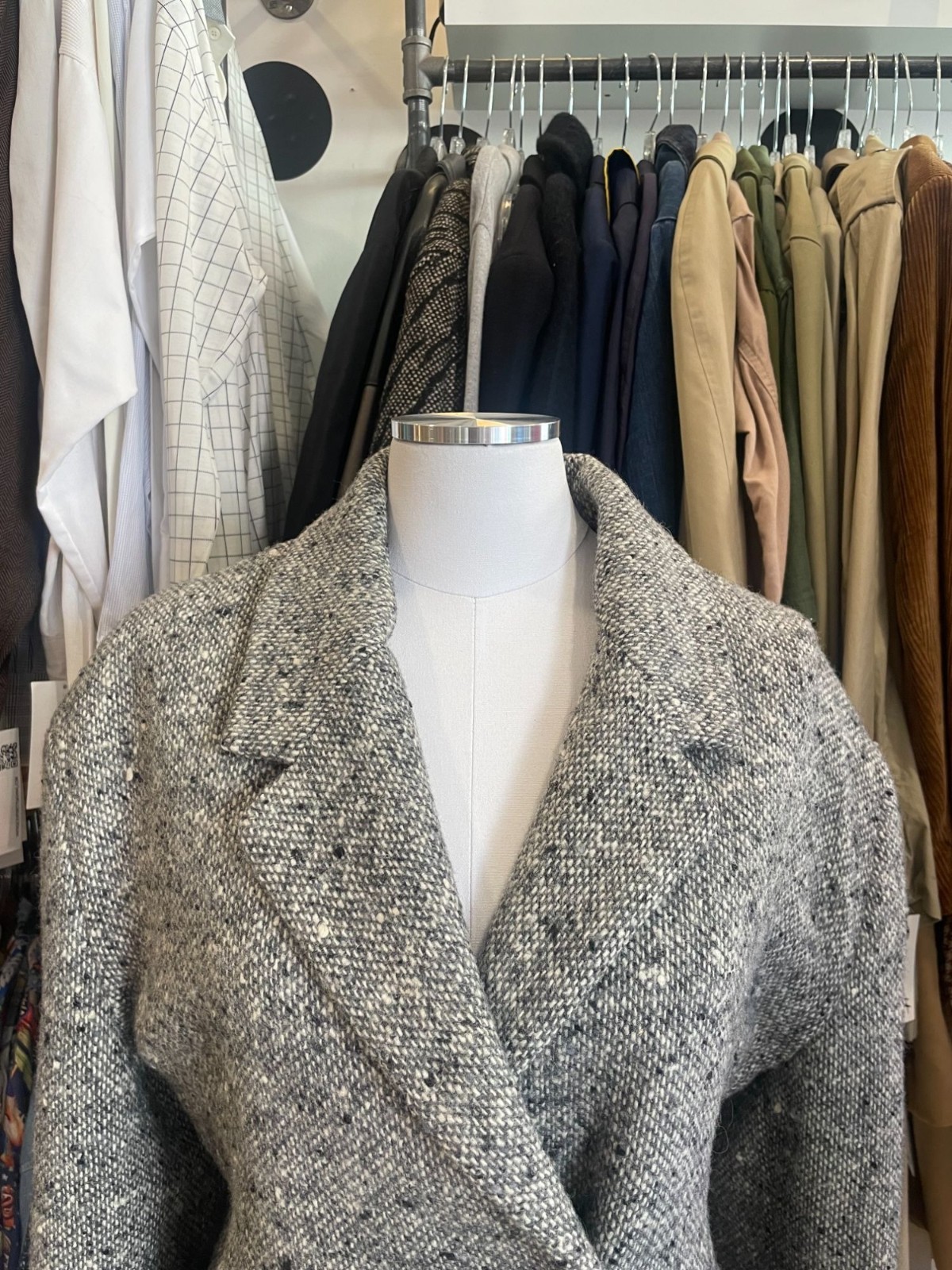 Vintage Byblos Gray and White Double Breasted Tweed Blazer