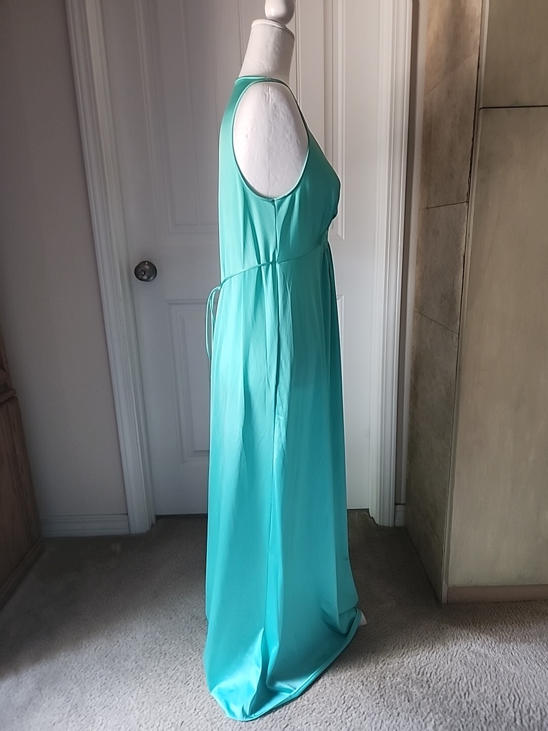Vintage Vanity Fair Dressing/Night Gown Size 34 Seafoam Green Color 💚 52&Prime; Long
