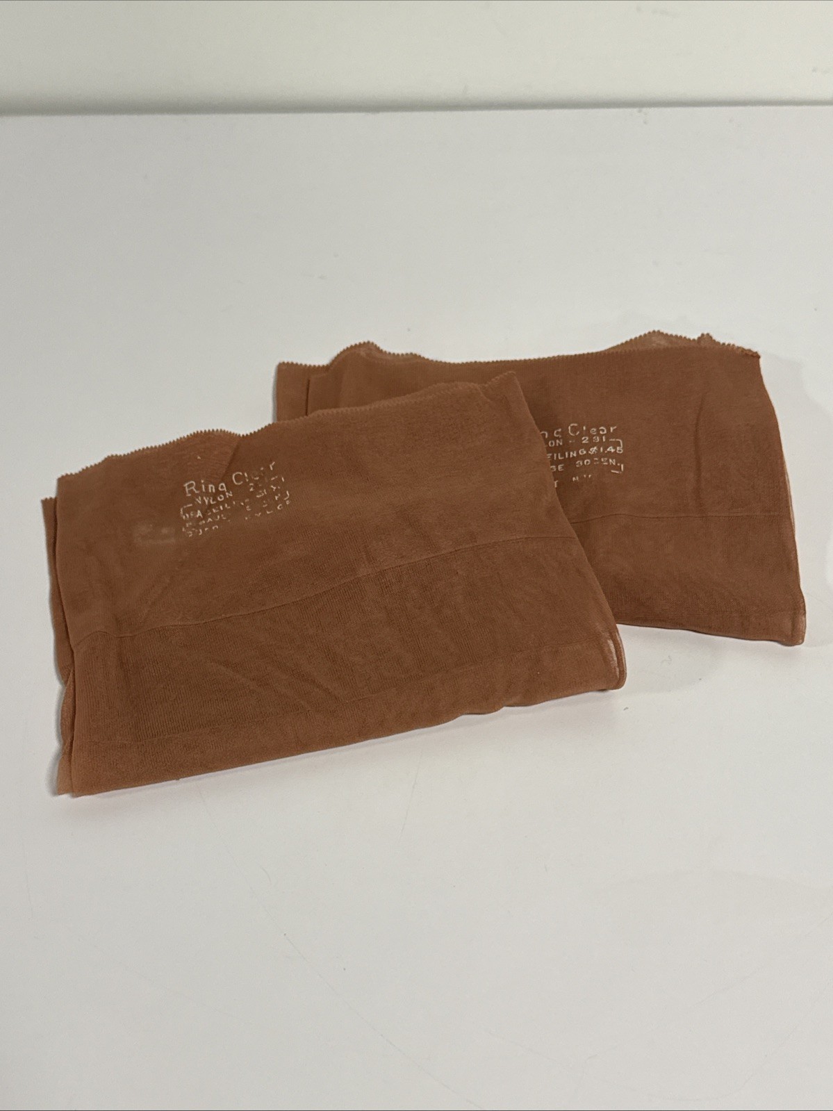 Vintage Ring Clear Full Fashioned DuPont Nylon Stockings Sz 10 RTH Lot Of 2