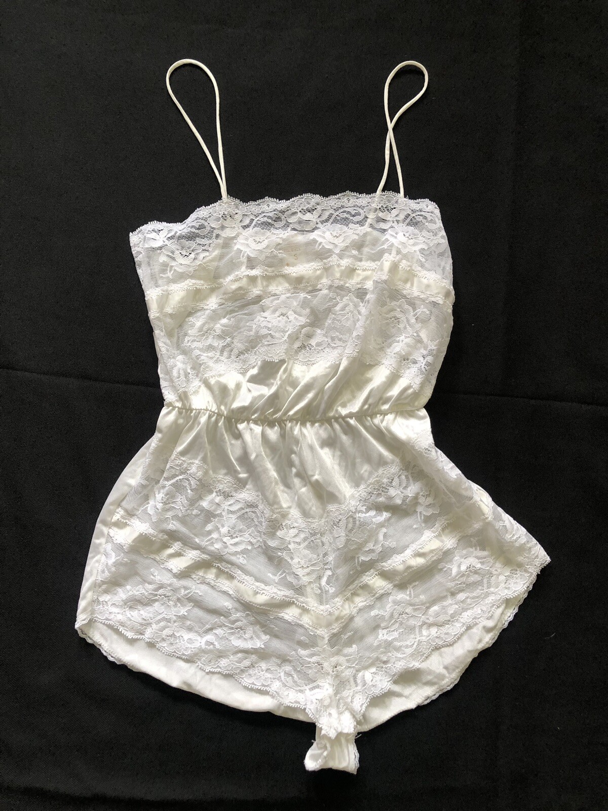 1980’s Texsheen White Romper Lingerie