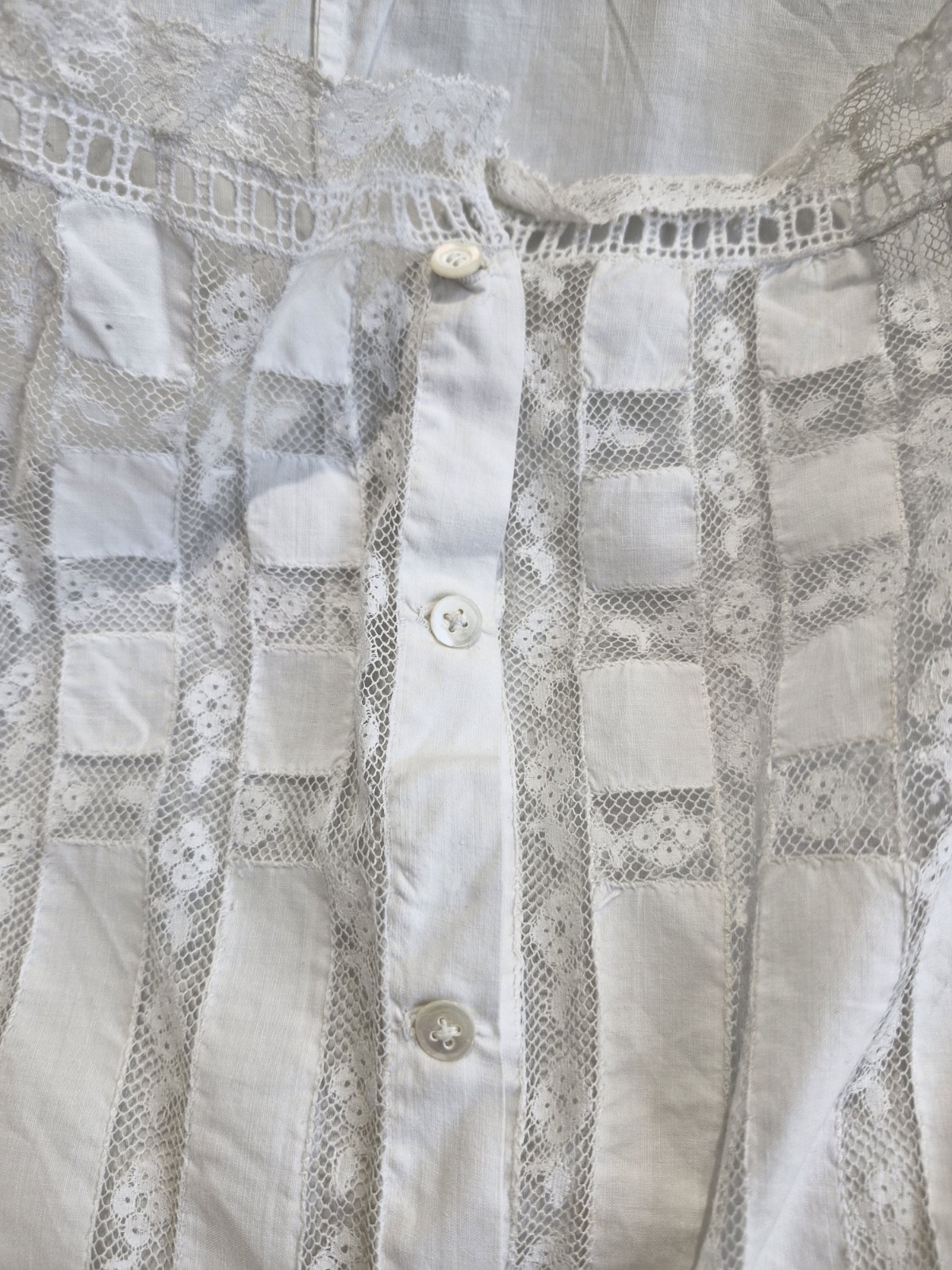 Antique Victorian Edwardian Camisole corset cover cotton lace.