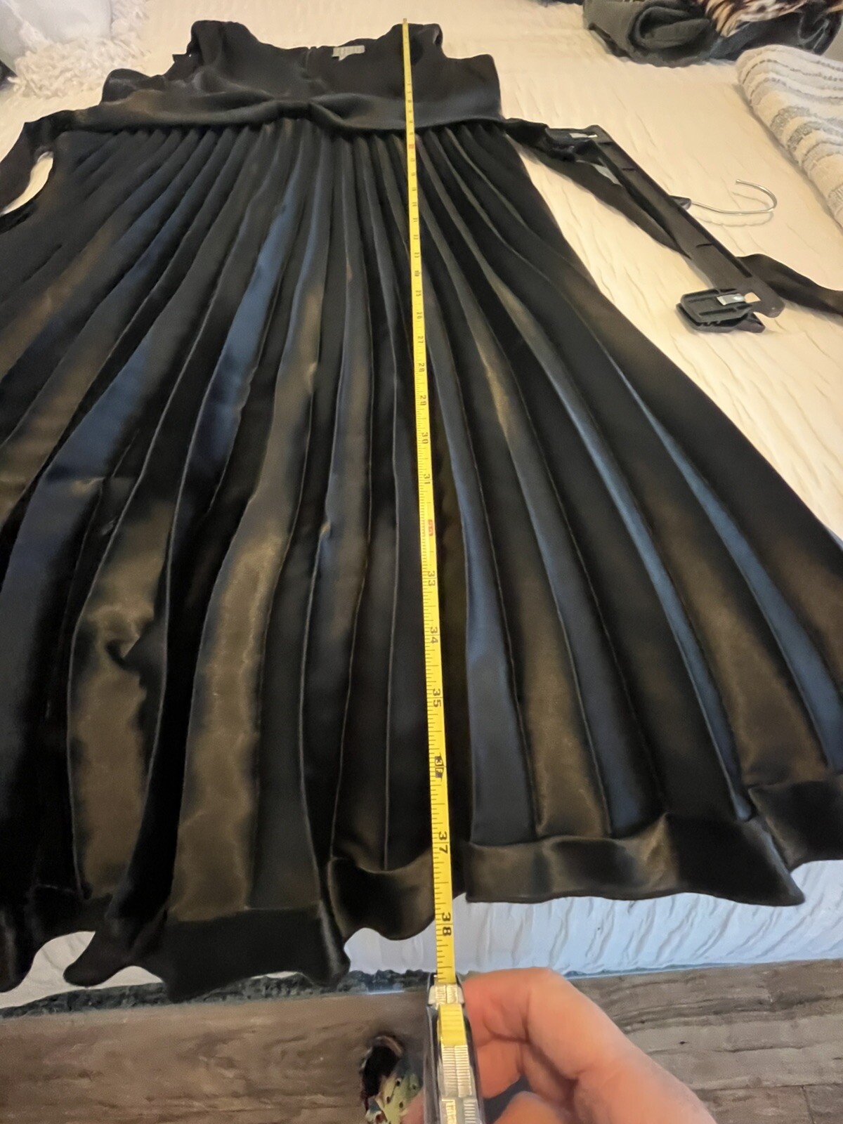 Vintage 90’s Rabbit Rabbit Rabbit Design Black Pleated Sexy Lined Dress Size 12