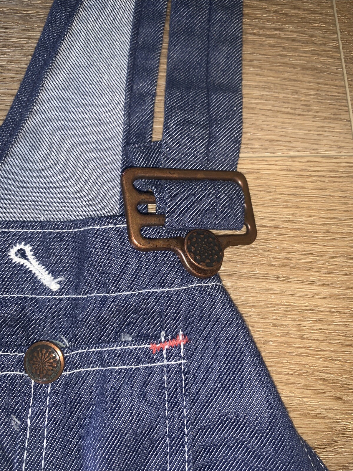 VINTAGE Overalls Burlington Denim Work Wear Bibs 38 W Unisex PRISTINE
