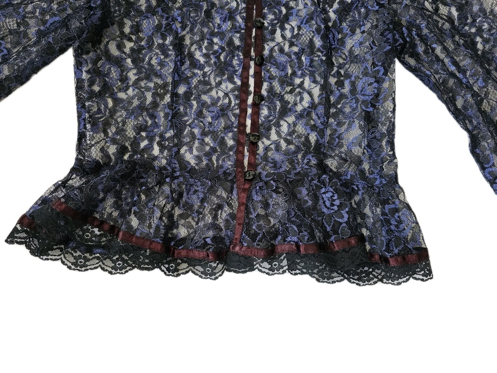 Gunne Sax Gunnies Jessica Mcclintock Victorian Sheer Lace Jacket Top XS/S