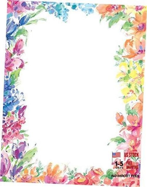 Bright Floral Letterhead, 80 Count, 8.5&Prime;x11&Prime; (2014333) 80 Sheets