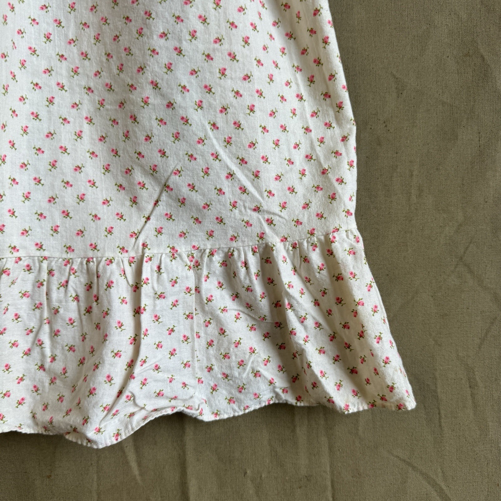 Vintage 60s Women’s Nightgown Mr. P.J. Pink Flowers Boho Folk 18X32.5 READ
