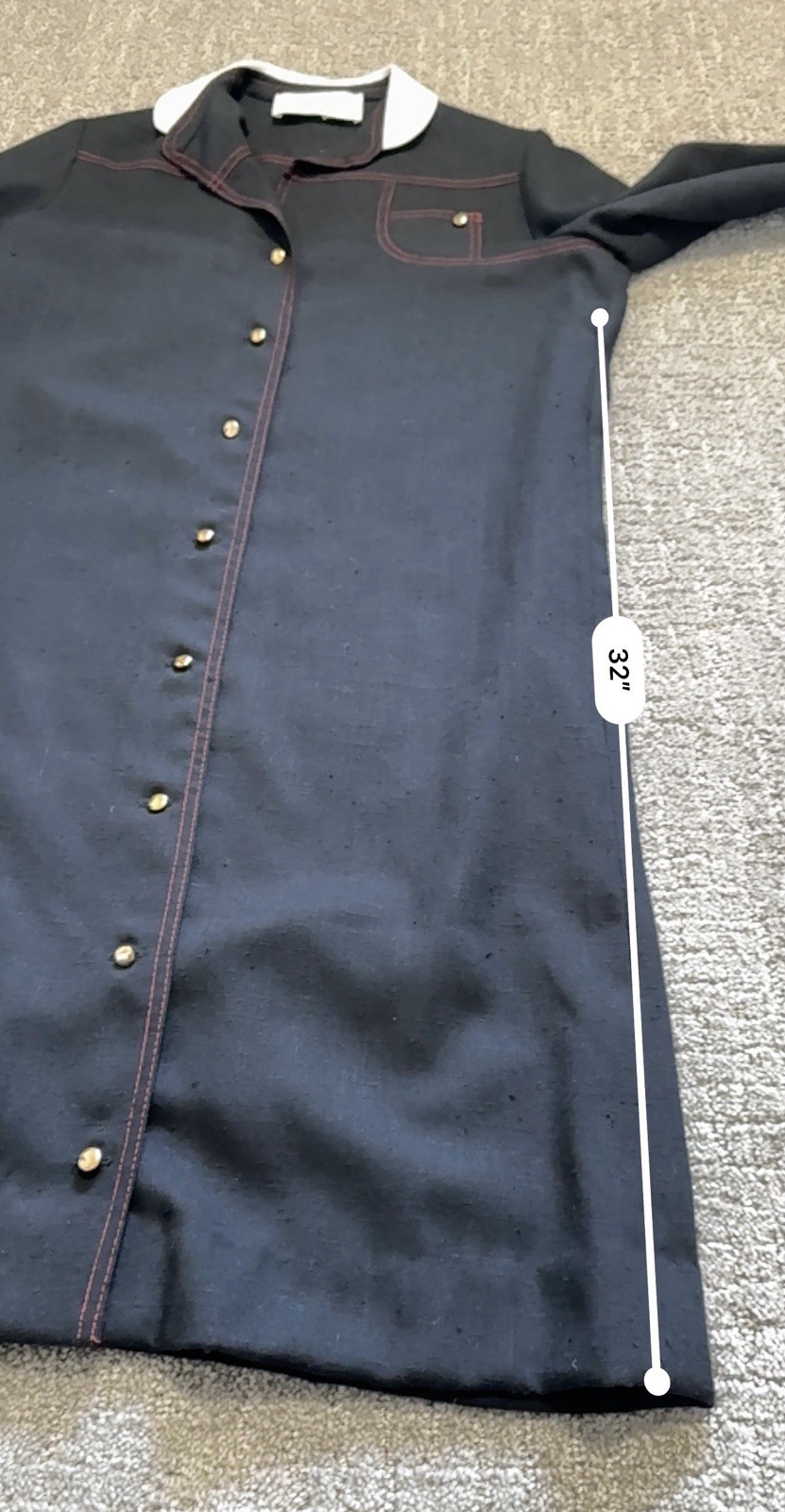 Alfred Werber vintage black button up dress size 10