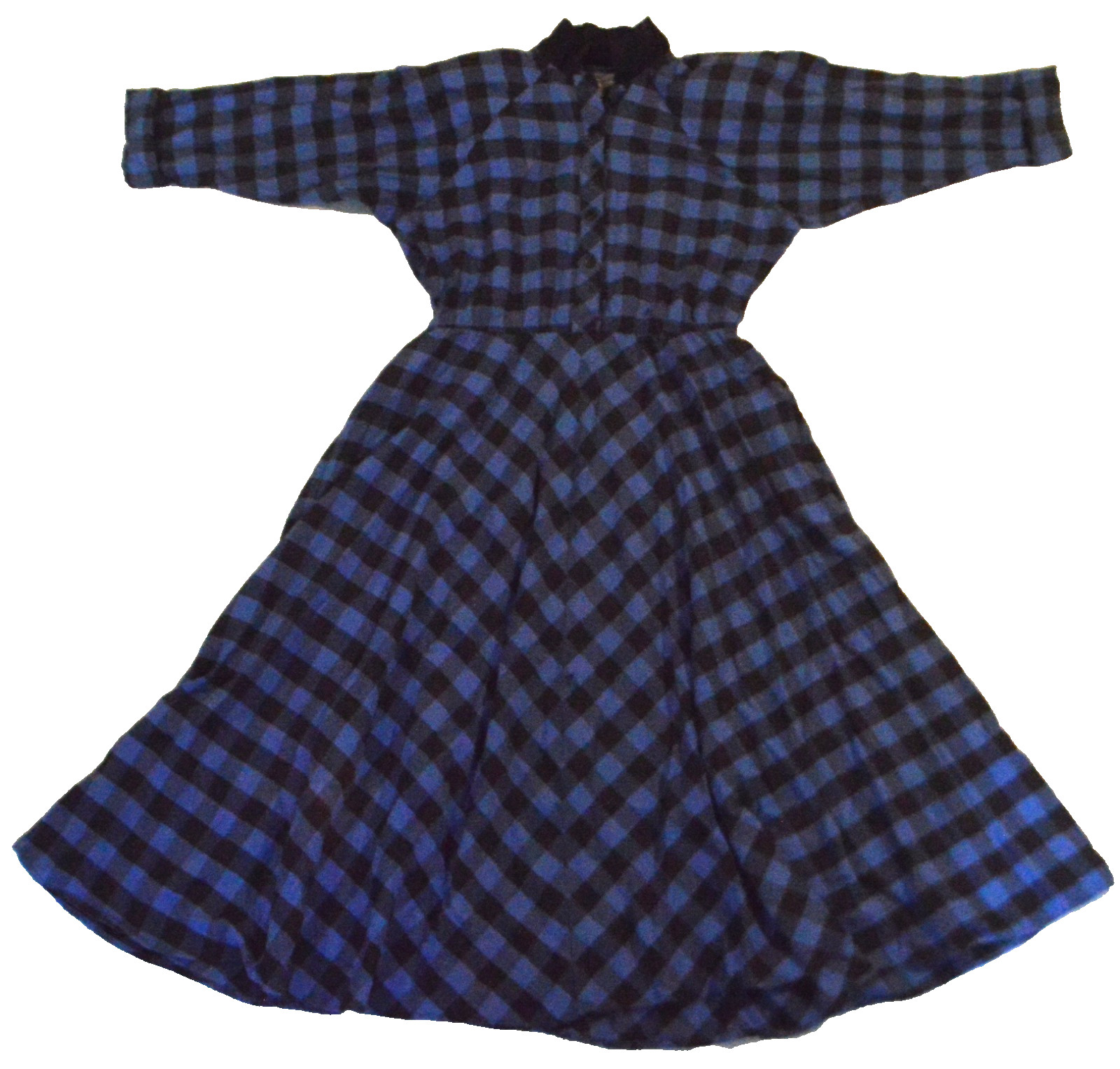 VTG Carol Anderson Blue Sheperd Check Plaid Dress Size 9 – 10 Americana Frontier