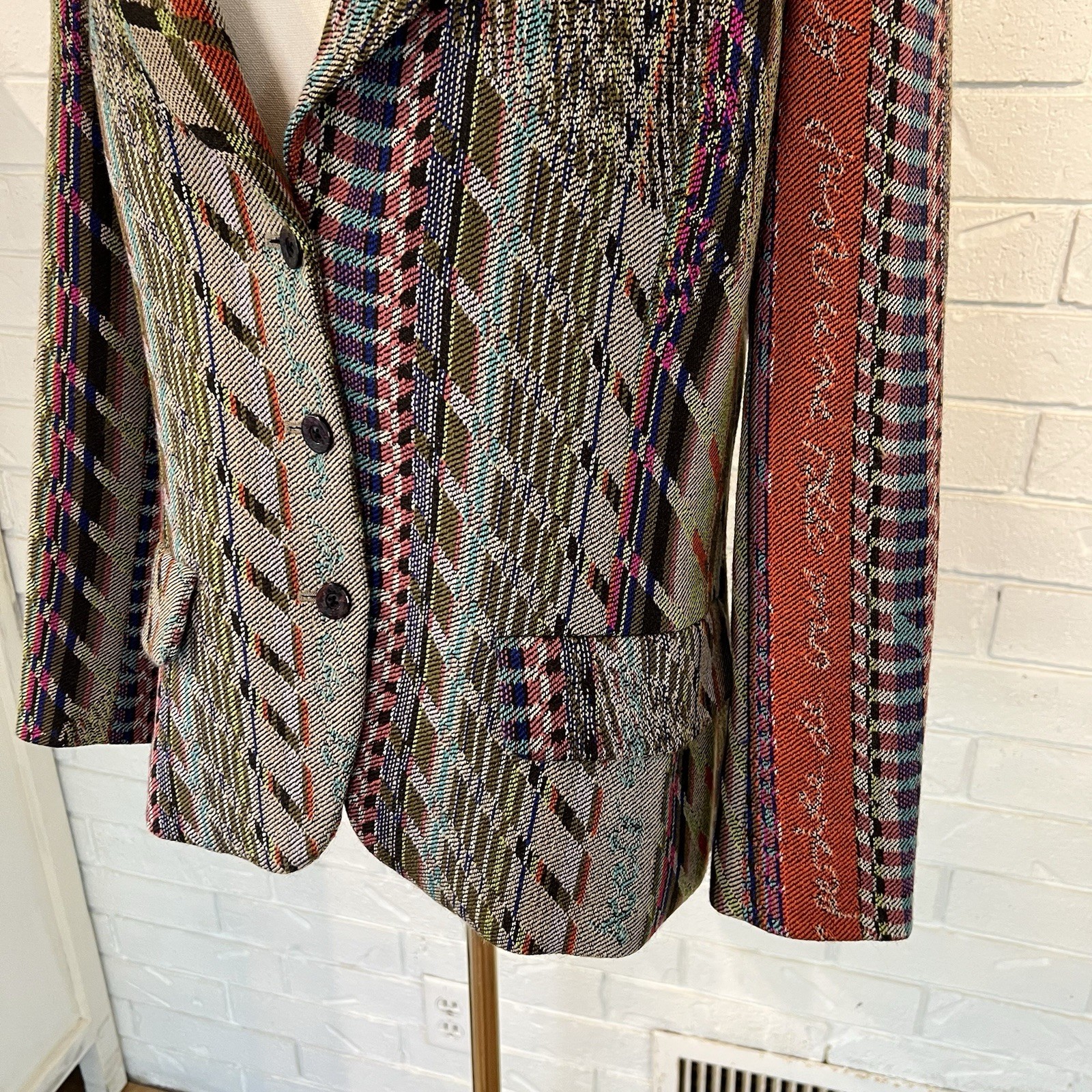 Vintage 90s y2k Christian Lacroix Bazar Funky Wool Blazer Jacket France 42