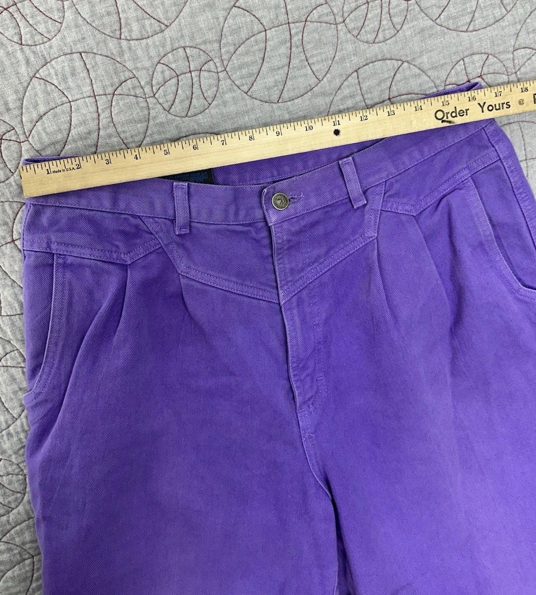 VTG Women&rsquo;s 90s Purple Denim Rocky Mountain Jeans Sz 33 1990s Rockies Bareback