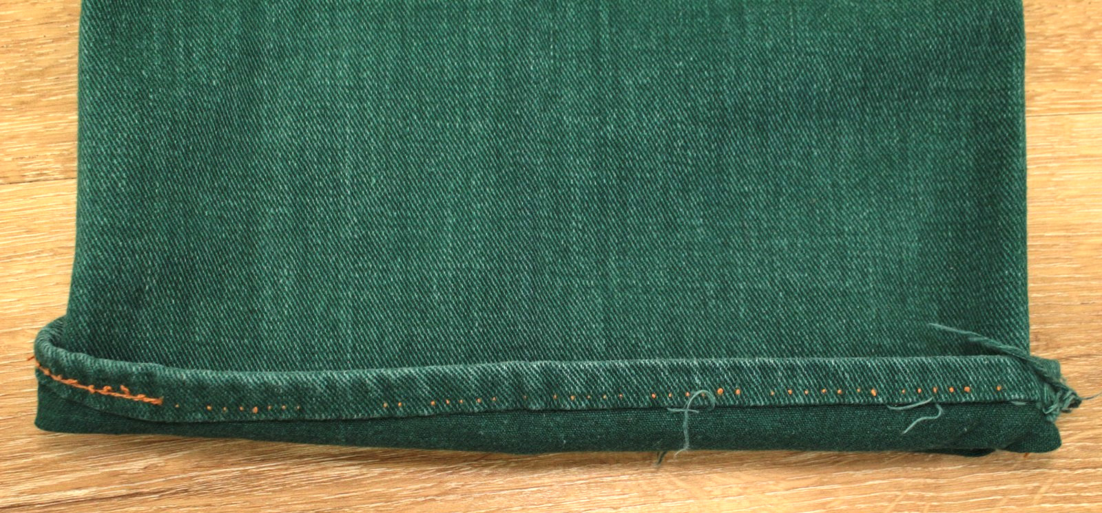 VTG Womens 70s Hunter Green Denim Snap Button Fly Bell Bottom Jeans Sz 28&Prime; 1970s