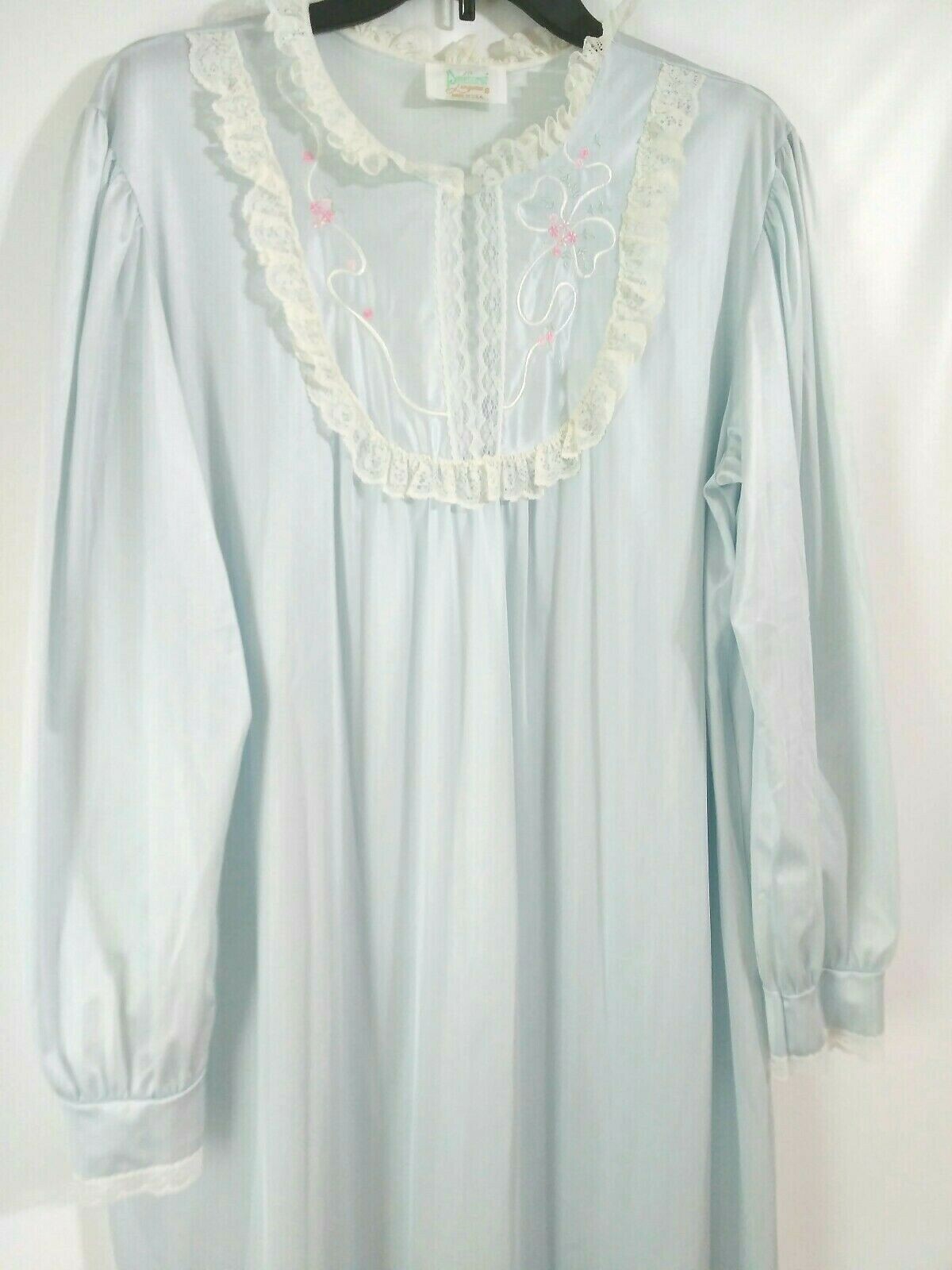 Pinehurst Lingerie Nightgown Negligee Gown Long Blue USA Medium Vintage Women&rsquo;s