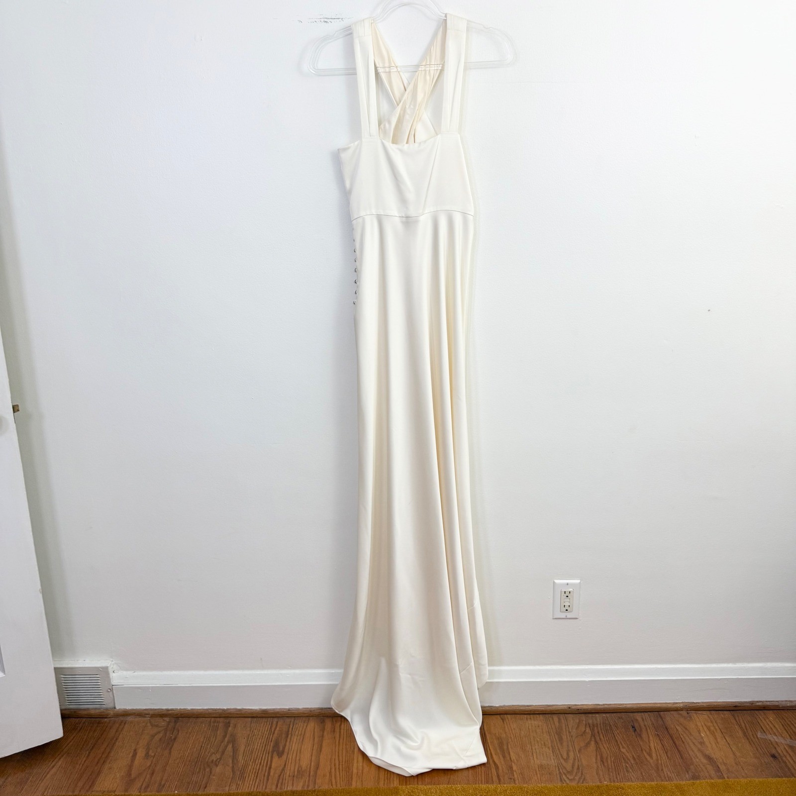 J.Crew Bridal Silk Lined Cross Back Wedding Gown Ivory Size 4