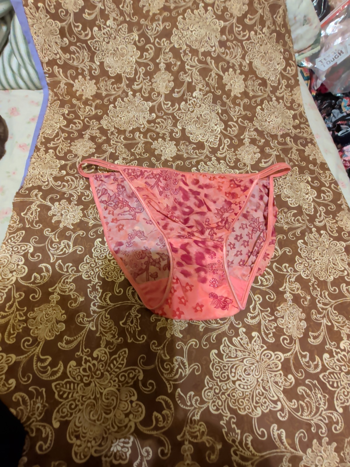 Vintage Cacique Satin Double String Bikini Panties Size 14-16