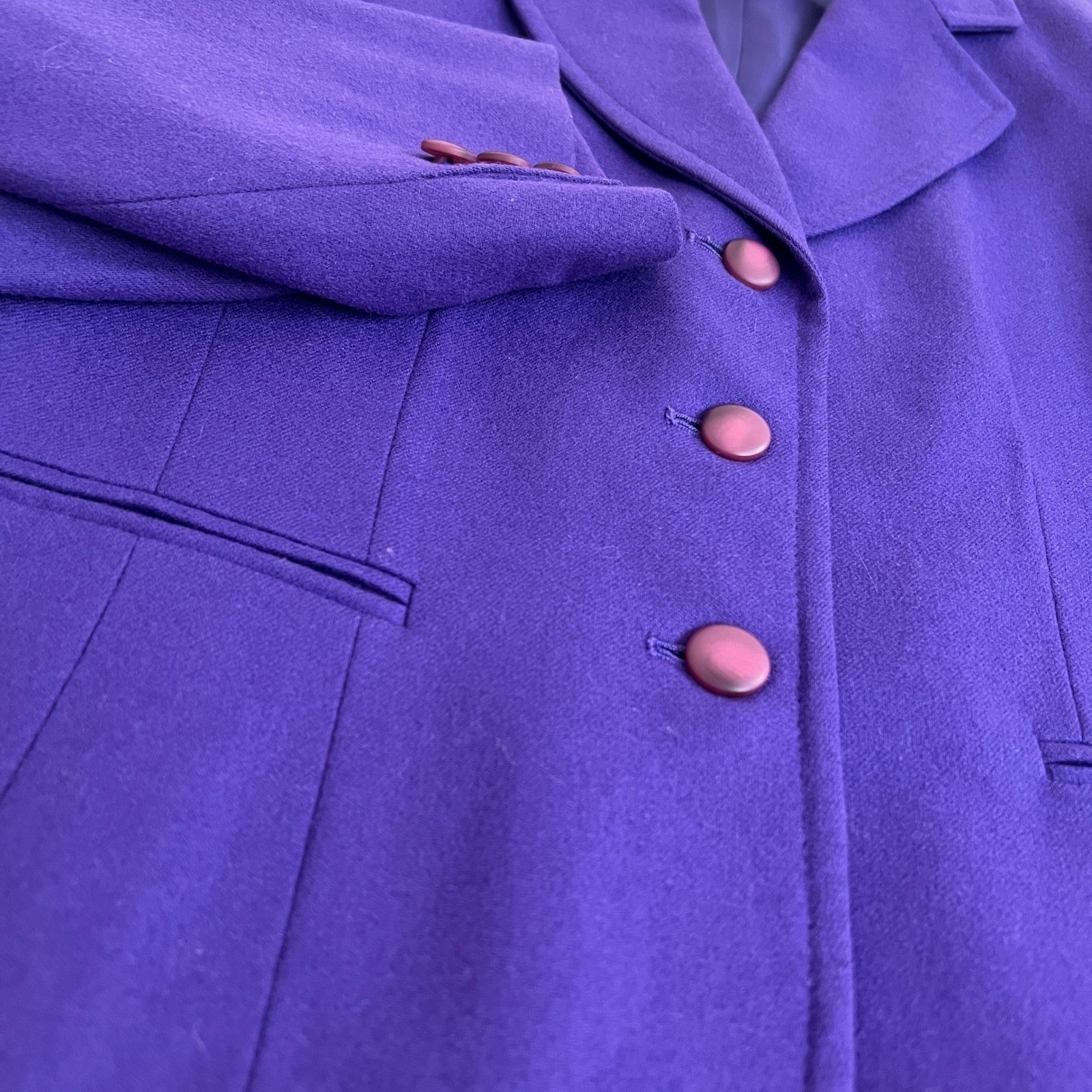 Pendleton Vtg Blazer Set Pure Virgin Wool Jewel Tone Purple Skirt Suit Heritage