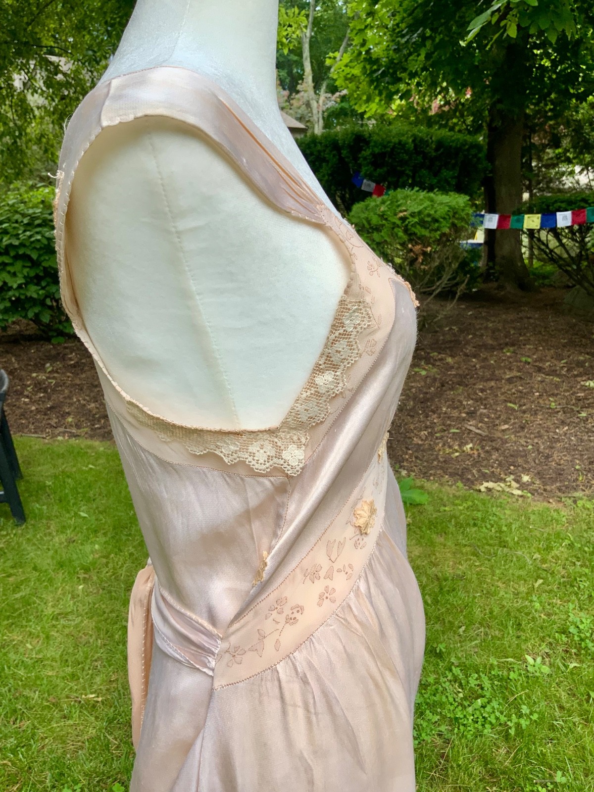 1930s Silk Chiffon Hostess Gown | Blush Pink Boudoir Dress | Restored 30D