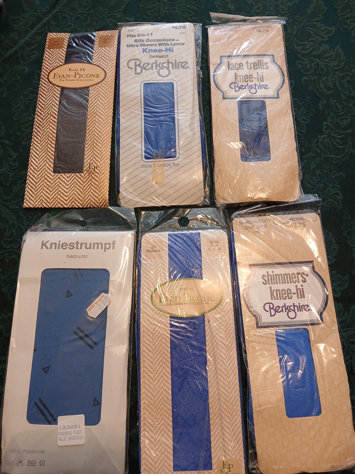 1980s Lot of VTG Knee Highs Women&rsquo;s Various Brands NEW Blue USA & Germany
