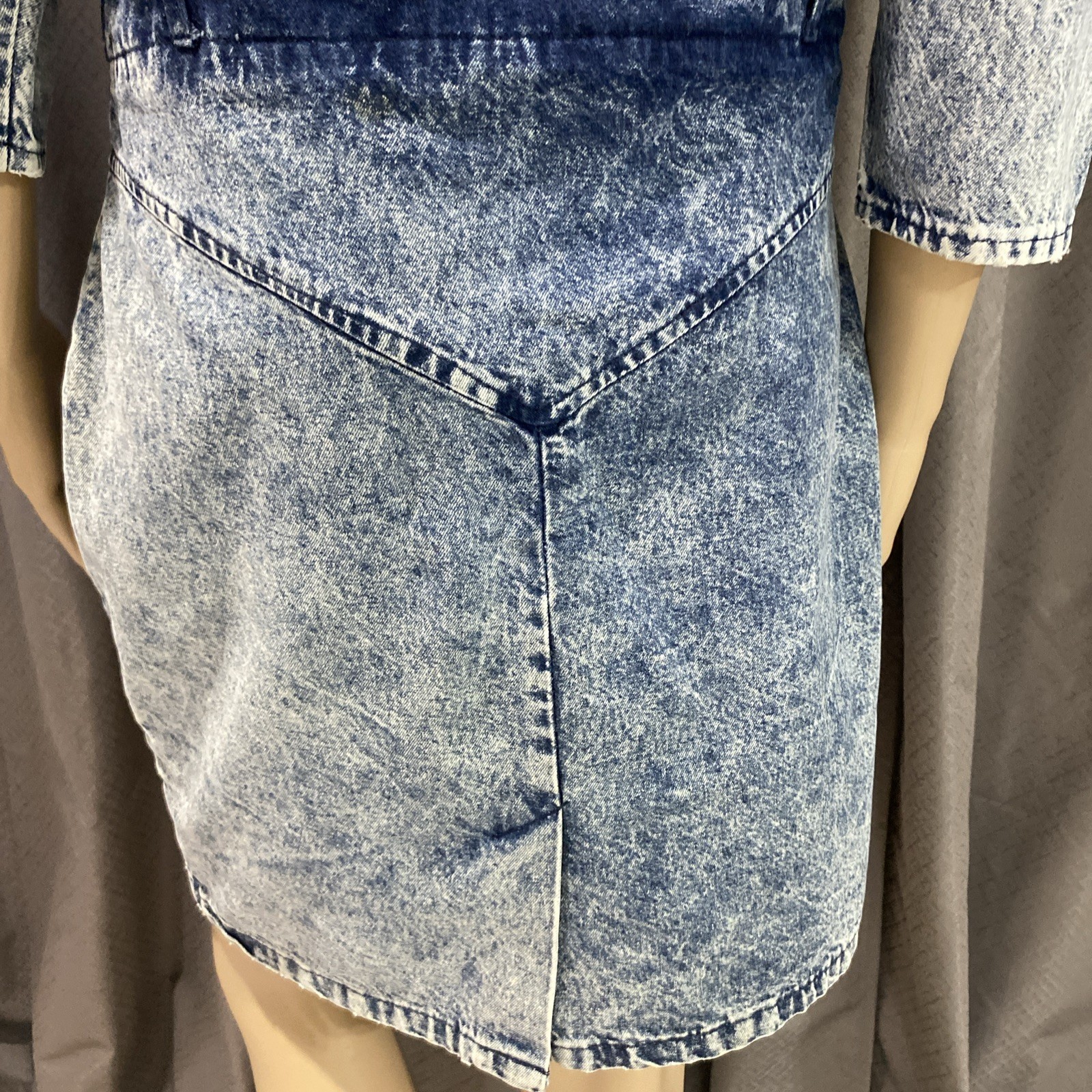 Vintage Landon West 1980s Blue Denim Shirt Dress 100% Cotton Size 7/8