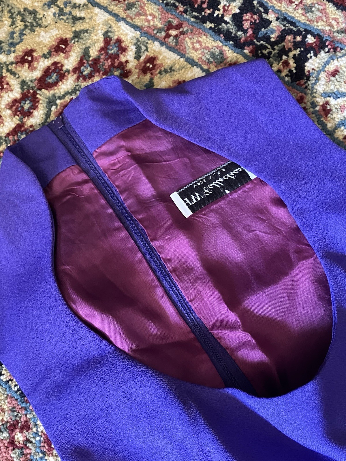 vintage HW collections 80’s-inspired deep purple dress