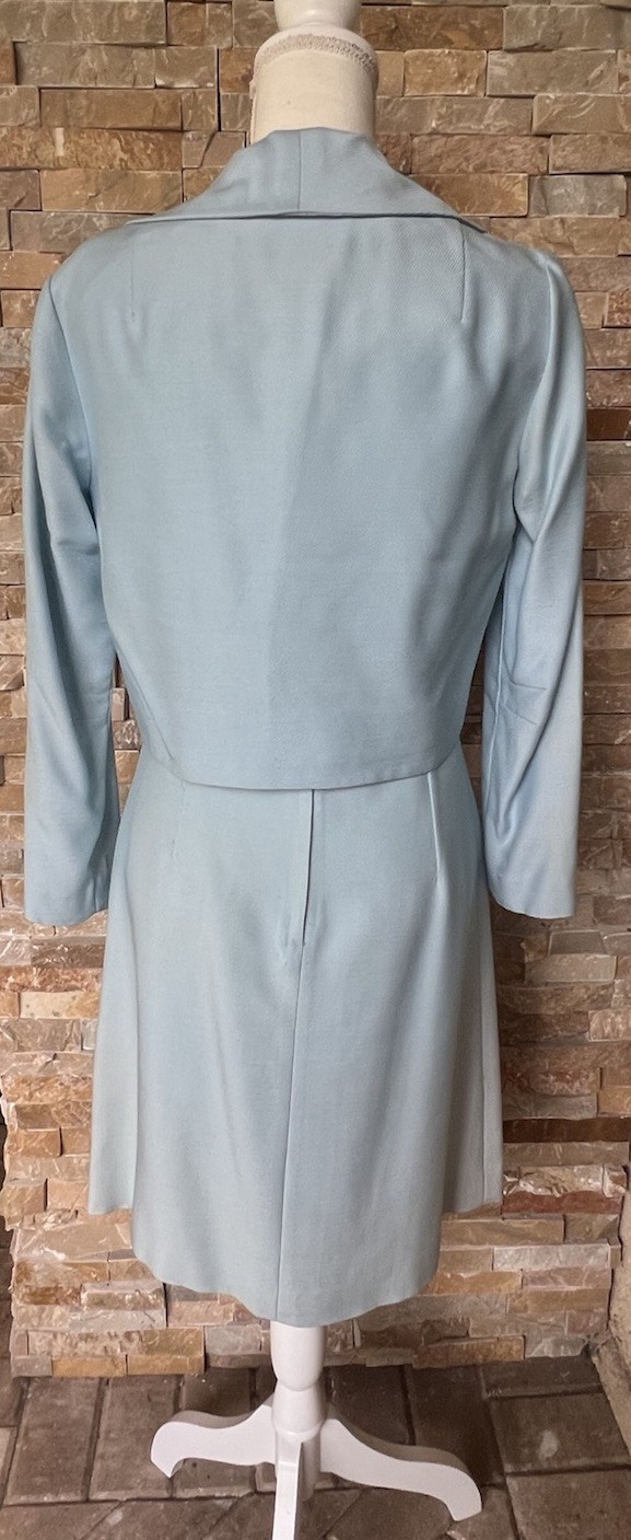 Jonathan Logan 1950s 2 piece shift Dress & Bolero powder Blue size 4 *see note