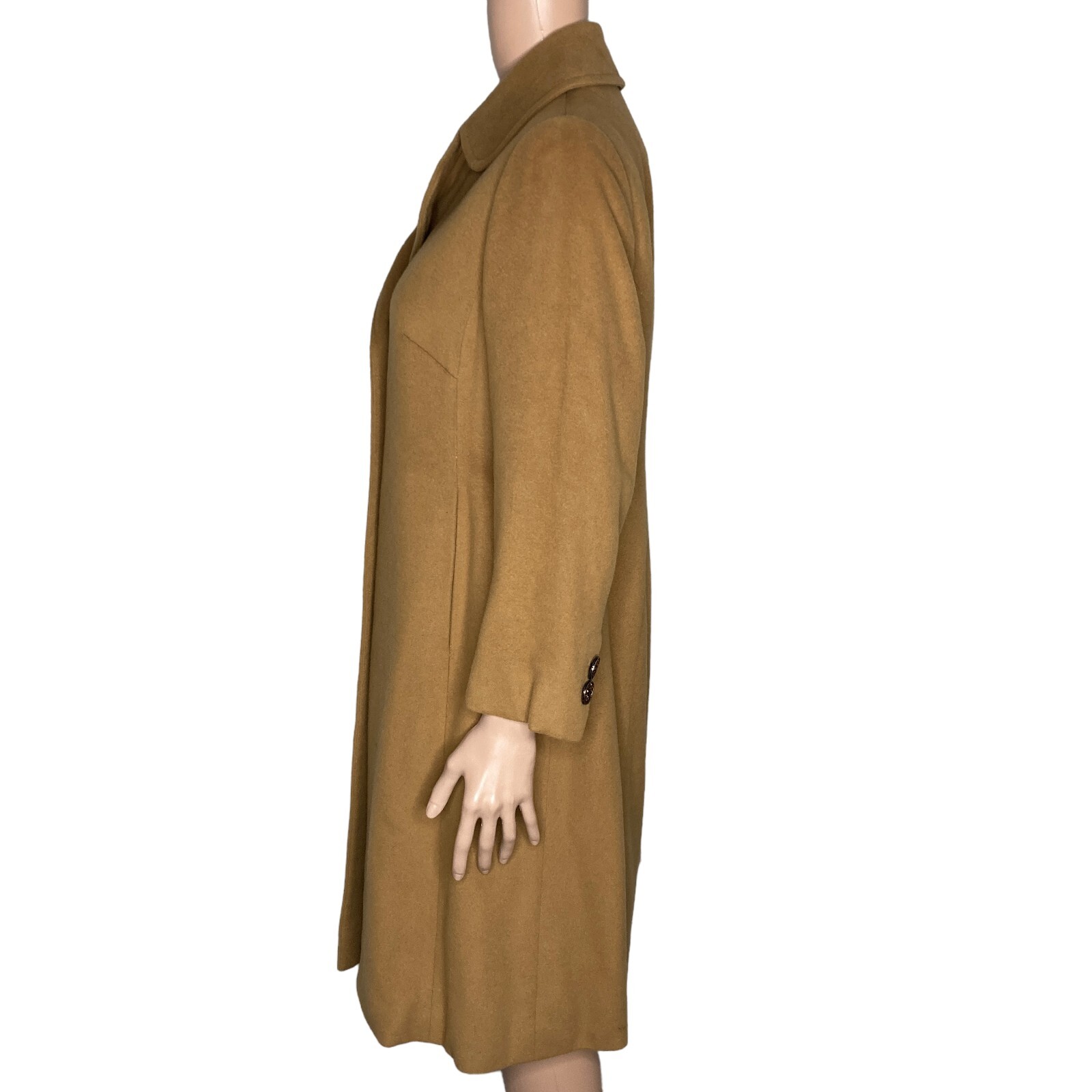 Vintage 40s Cashmere Trench Coat Womens Small Prince Fashions Light Brown