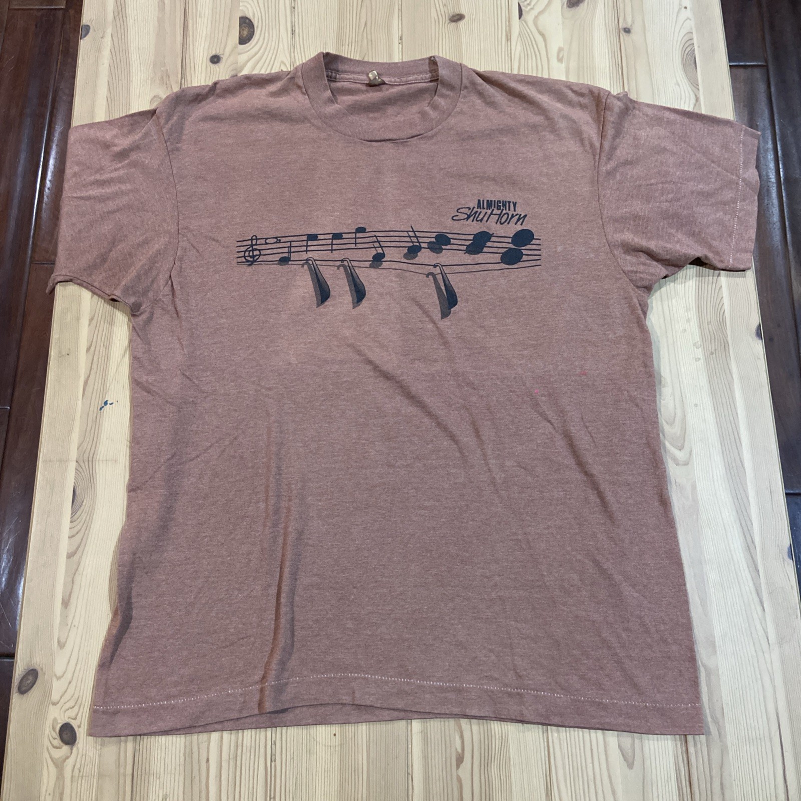 VINTAGE 80s single stitch screen stars shirt Almighty Shuhorn music
