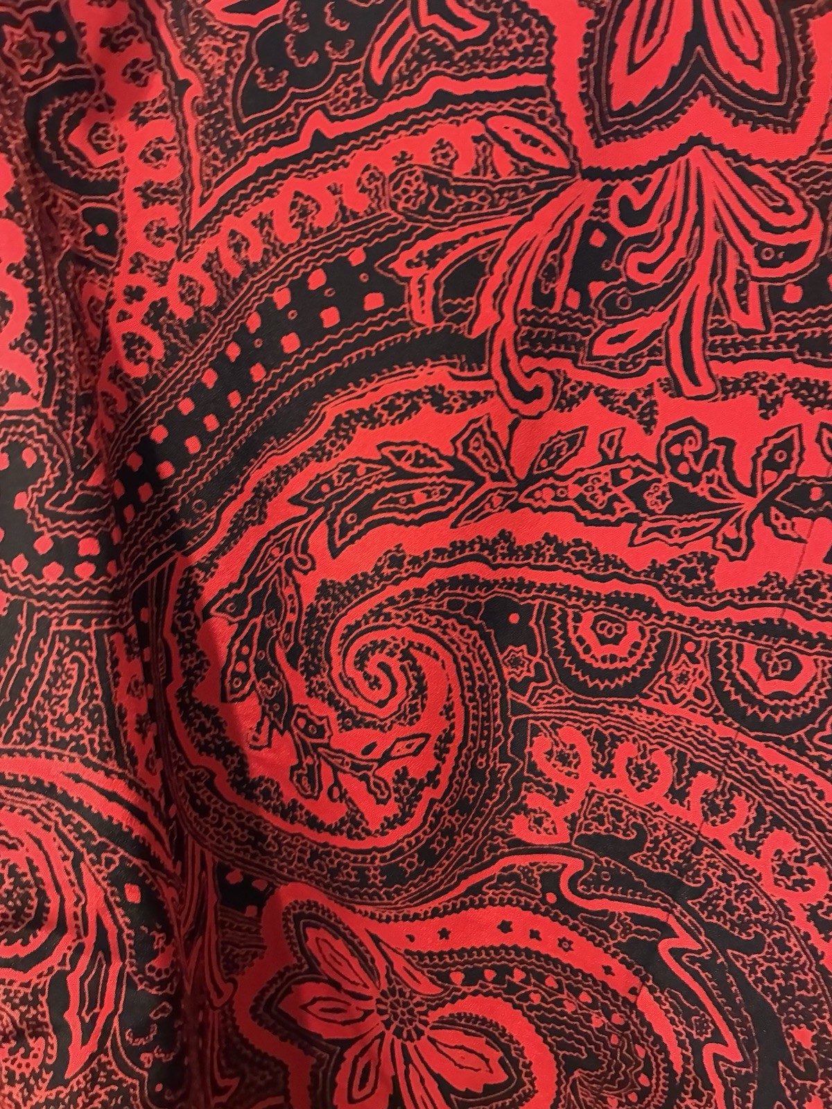 Red & Black Koret Paisley Brocade Jacket Blazer Plus Size 24W Made in Singapore