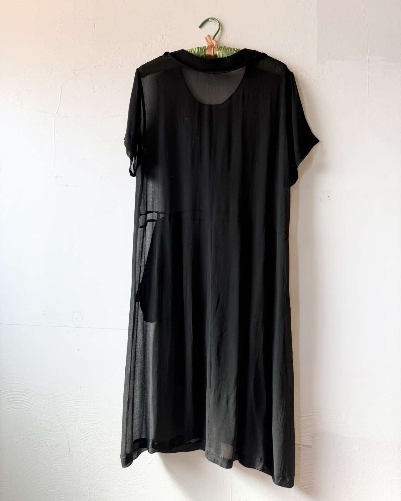Vintage 1990s Comme Des Garcons Sheer Black Silk Sheath Dress – Fits Many