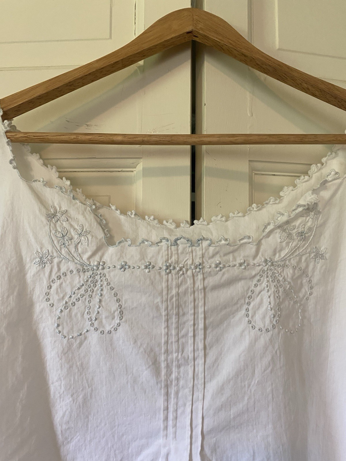 Vintage Victorian Edwardian White Cotton Slip Dress Nightgown Cottagecore