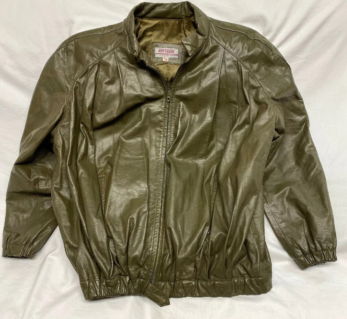 VTG 70s 80s ANN TAYLOR LEATHER JACKET SIZE 9/10 Talon Zipper *See Description*