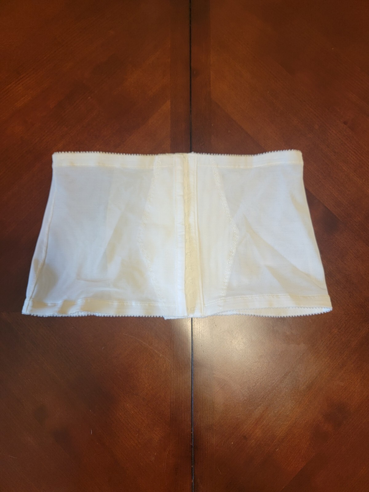 Vintage Crown-ette Open Bottom Girdle Corset White Nylon Hook- eye 3XL