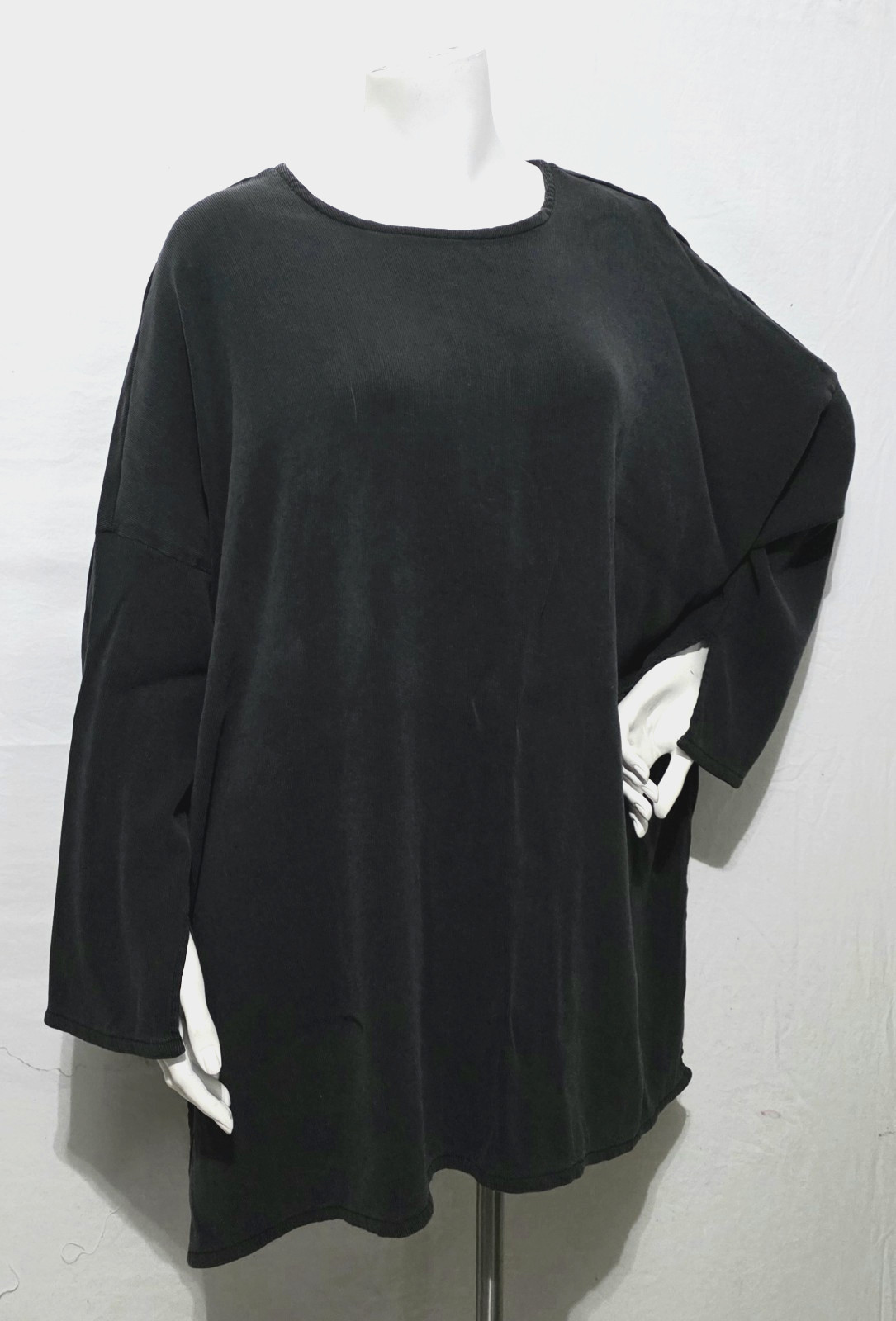 SU-ZEN OS Long Tunic Top Black Keyhole Back Whimsigoth Gothic Lagenlook &rsquo;90s