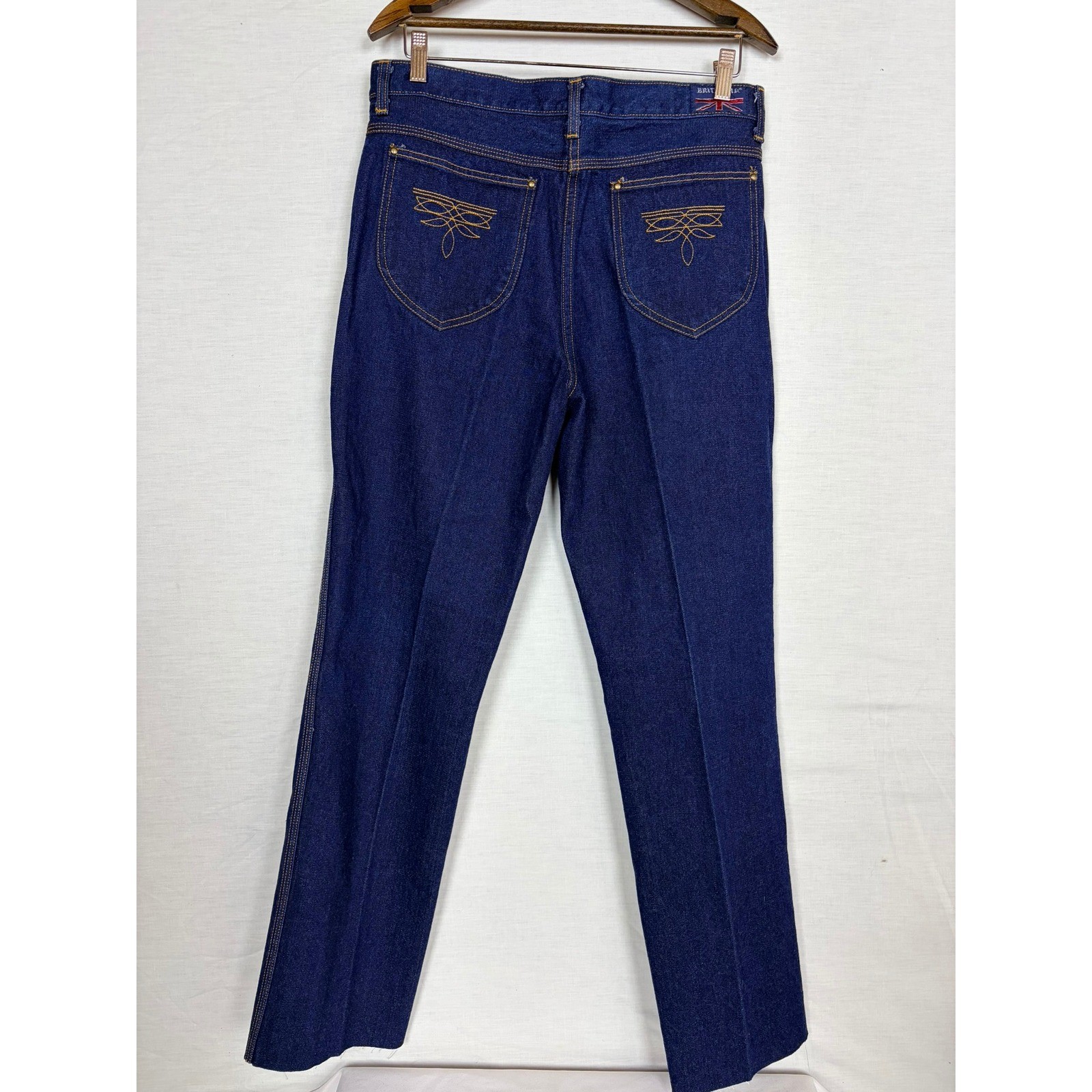 Vintage Brittania High Waisted Straight Leg Jeans Dark Wash Indigo Blue 70s 80s